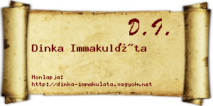 Dinka Immakuláta névjegykártya